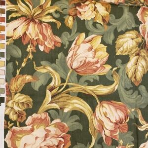 Green & Dusty Pink Home Floral Fabric